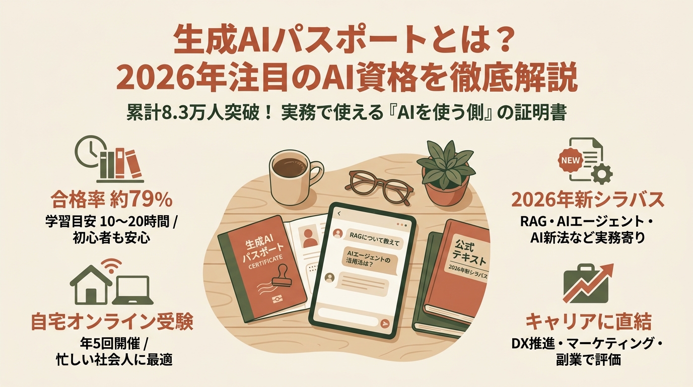 生成AIパスポートとは？2026年注目のAI資格を徹底解説 アイキャッチ（PC用）